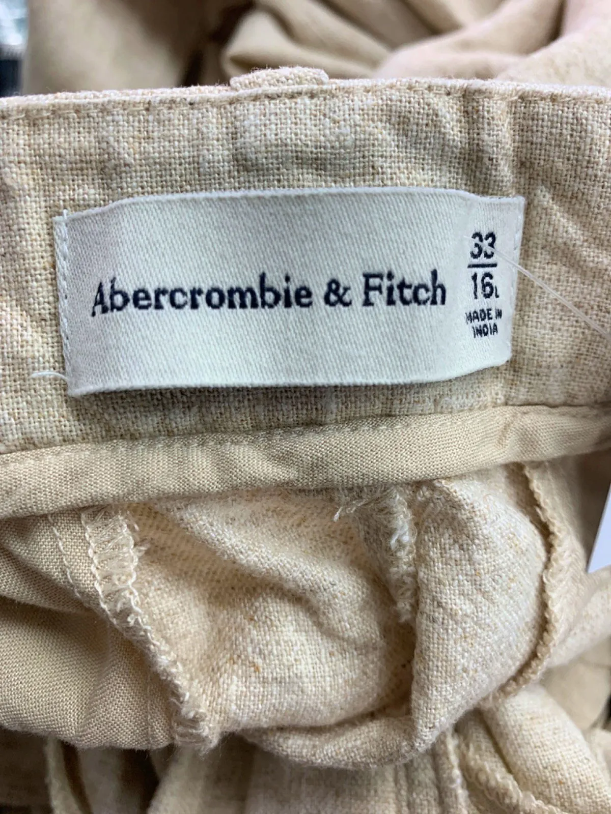 Abercrombie & Fitch Beige Linen Trousers UK 14