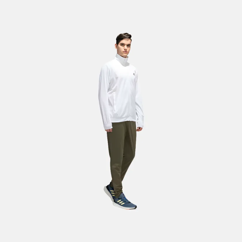 Adidas Linear Men's Training Tracksuit -White/Olive Strata/Olive Strata/White