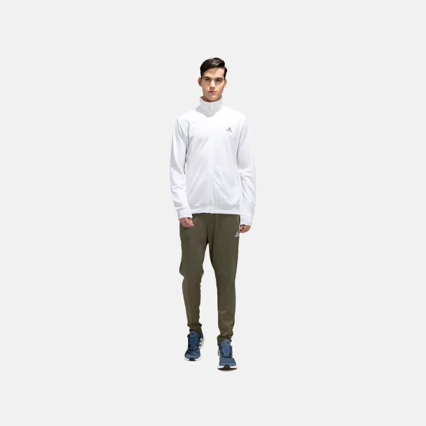 Adidas Linear Men's Training Tracksuit -White/Olive Strata/Olive Strata/White