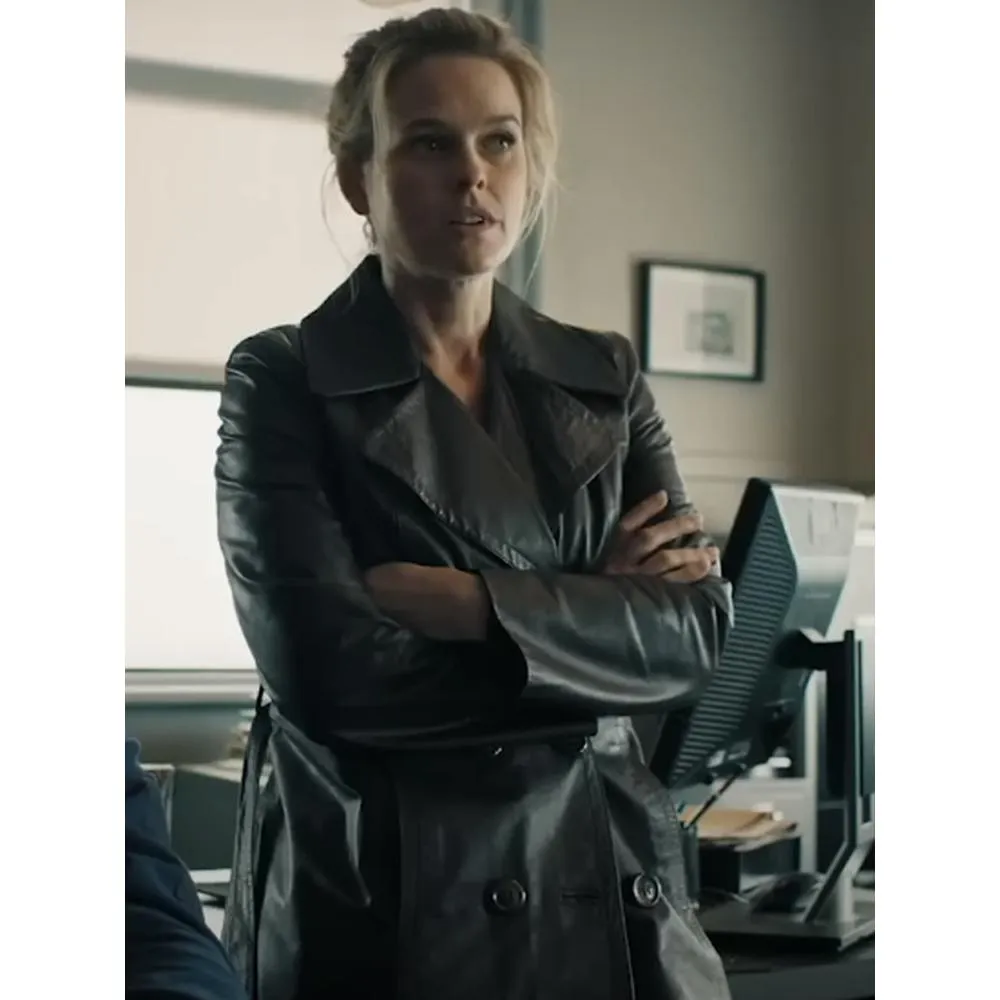 Alice Eve Cult Killer 2024 Black Trench Coat