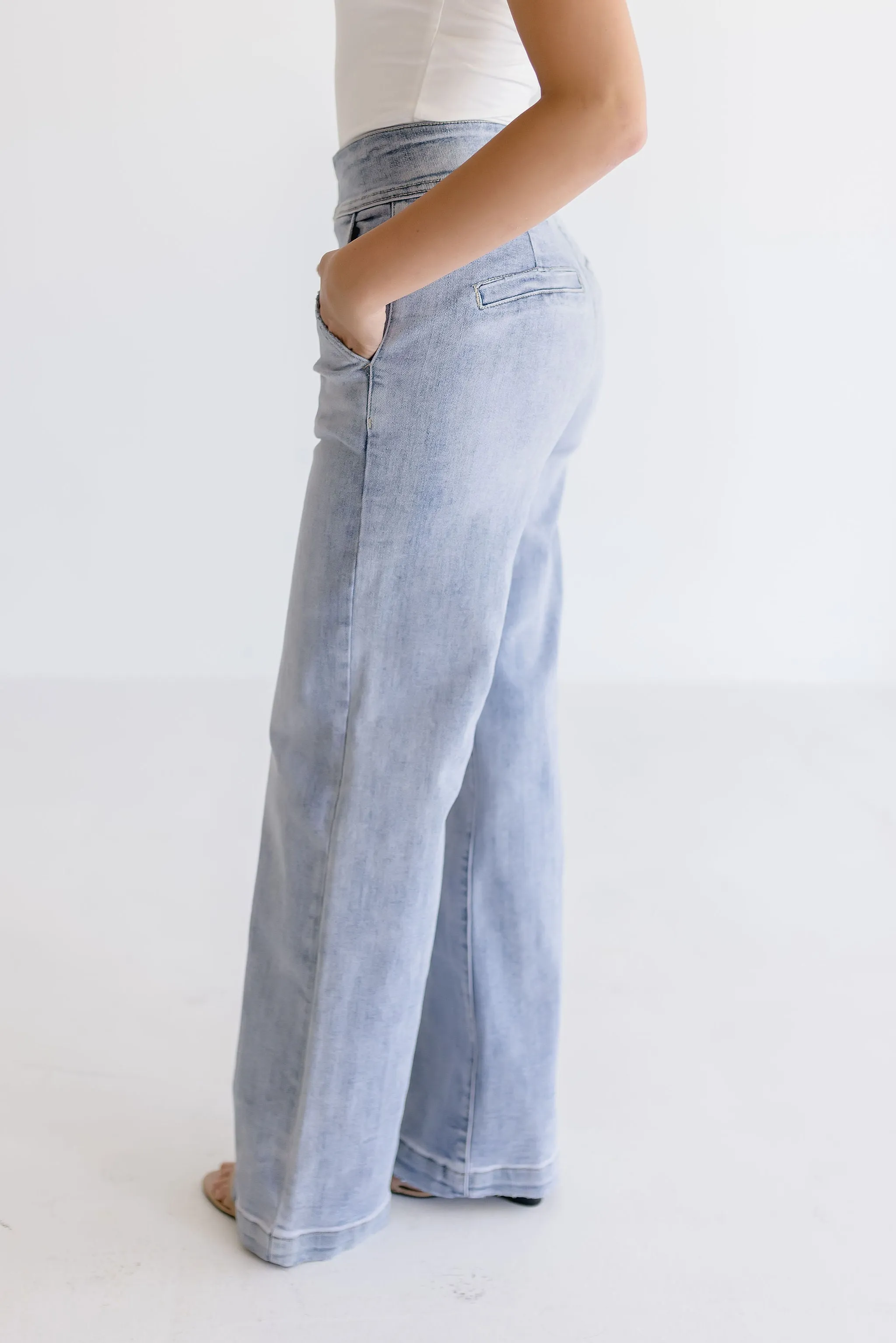 Allison High Rise Wide Leg Jeans Light Wash