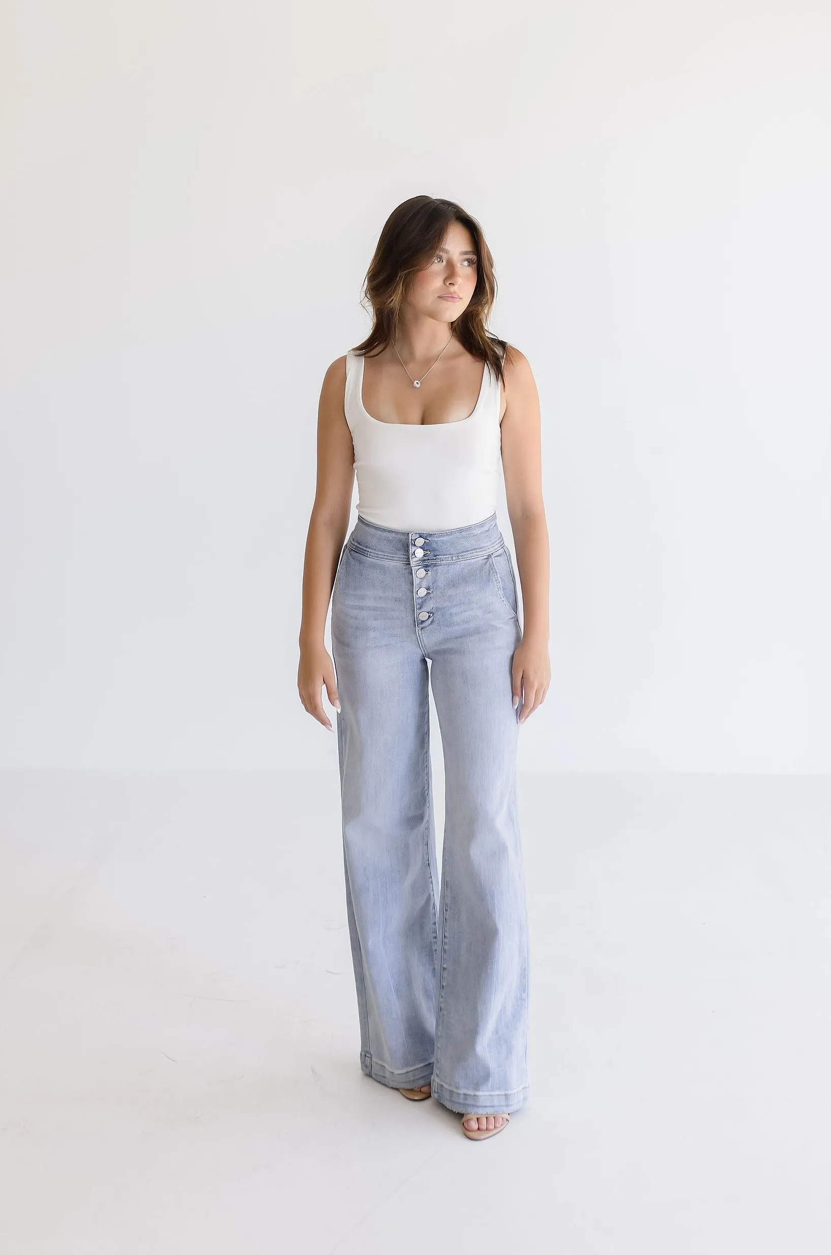 Allison High Rise Wide Leg Jeans Light Wash