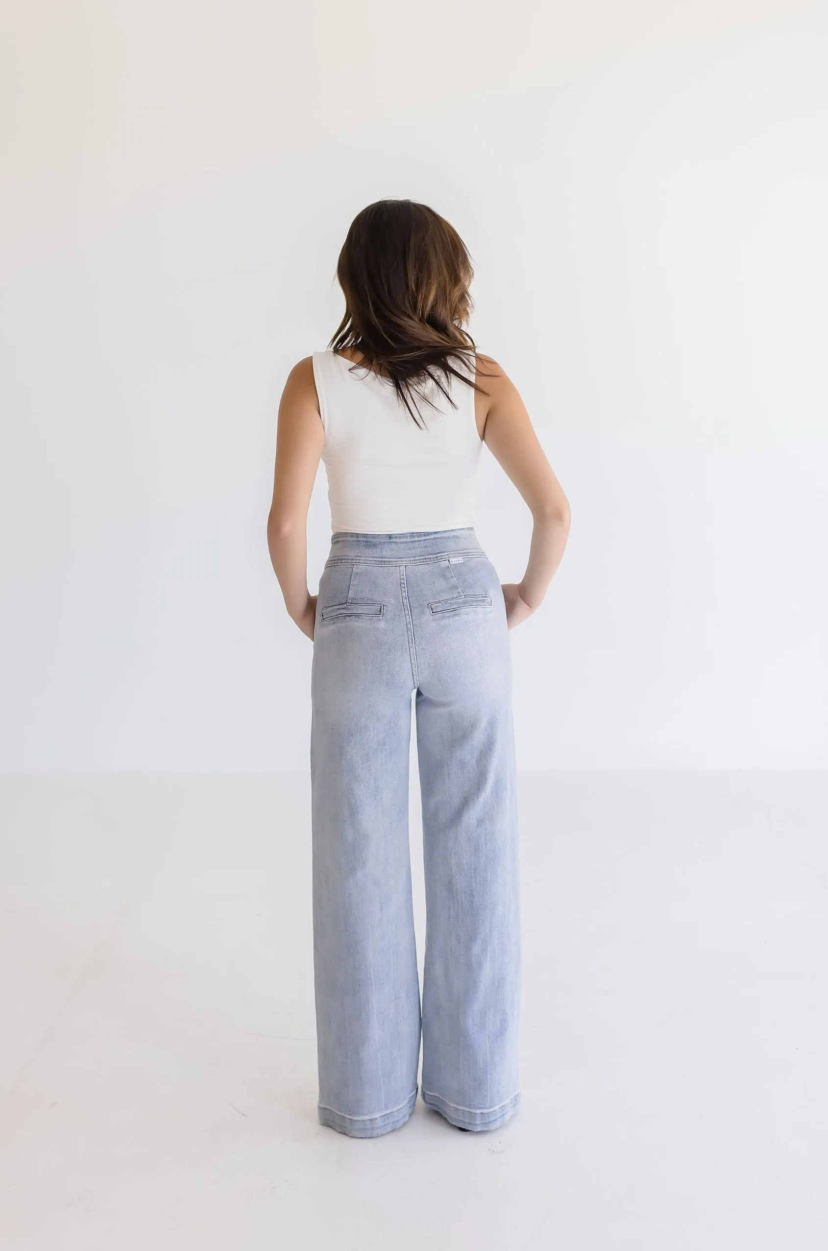 Allison High Rise Wide Leg Jeans Light Wash