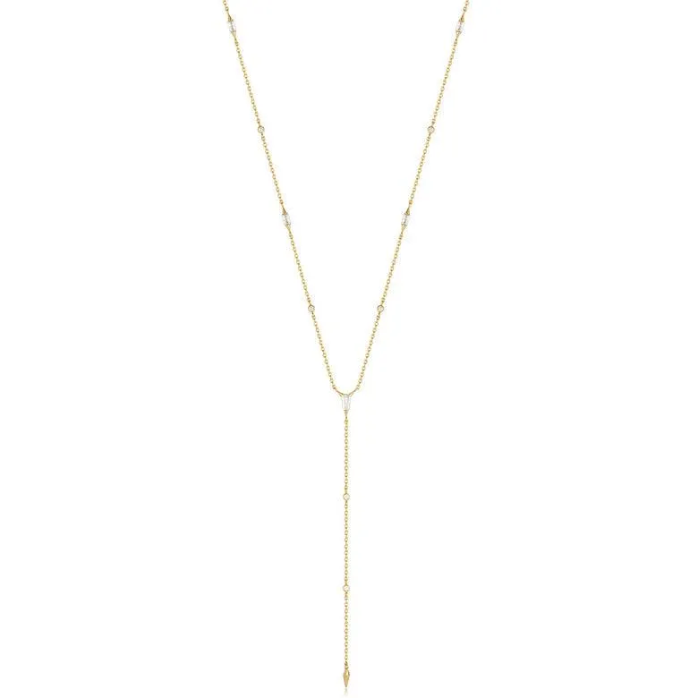 Ania Haie Gold Sparkle Point Y Necklace