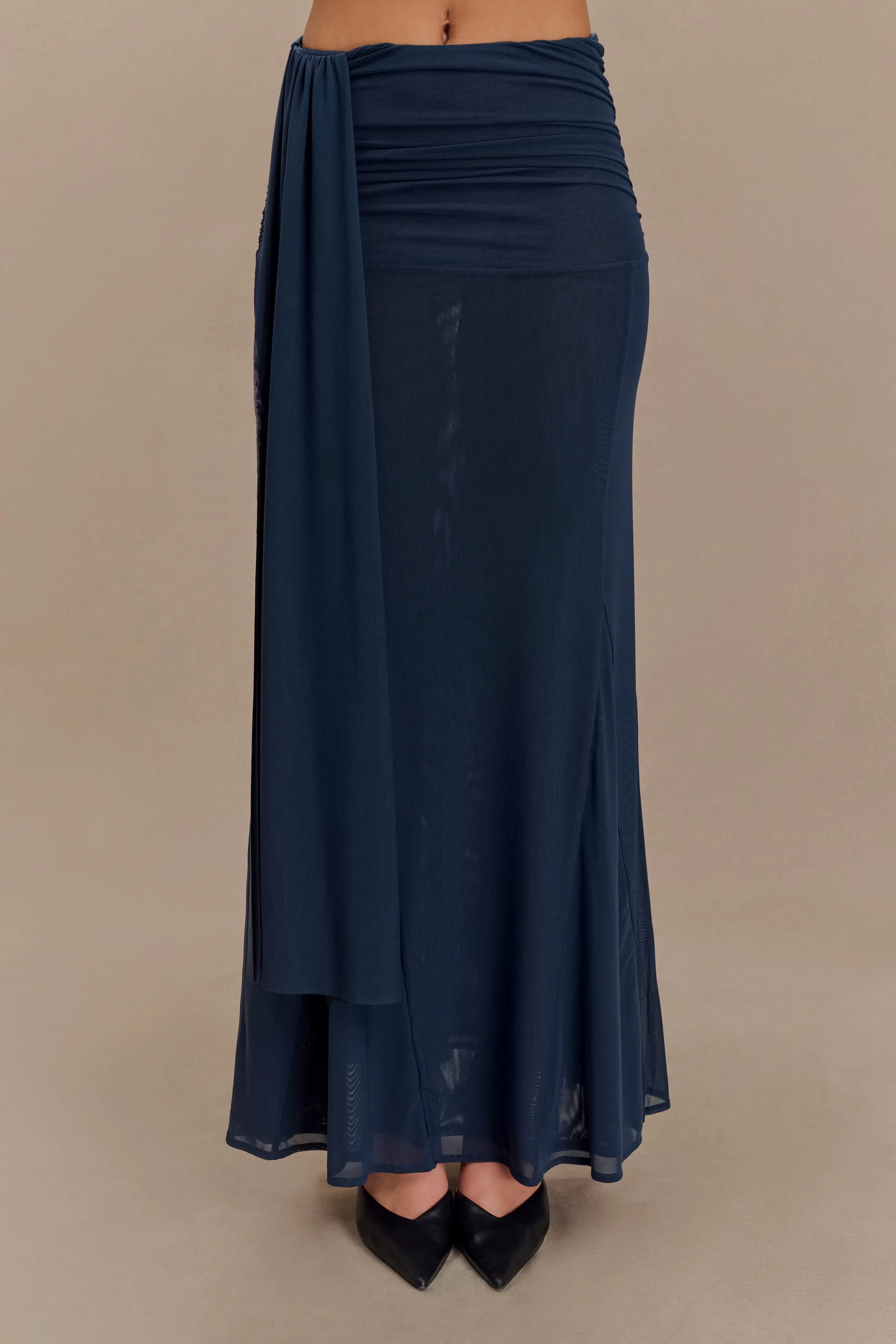 Arna Mesh Maxi Skirt - Midnight Blue