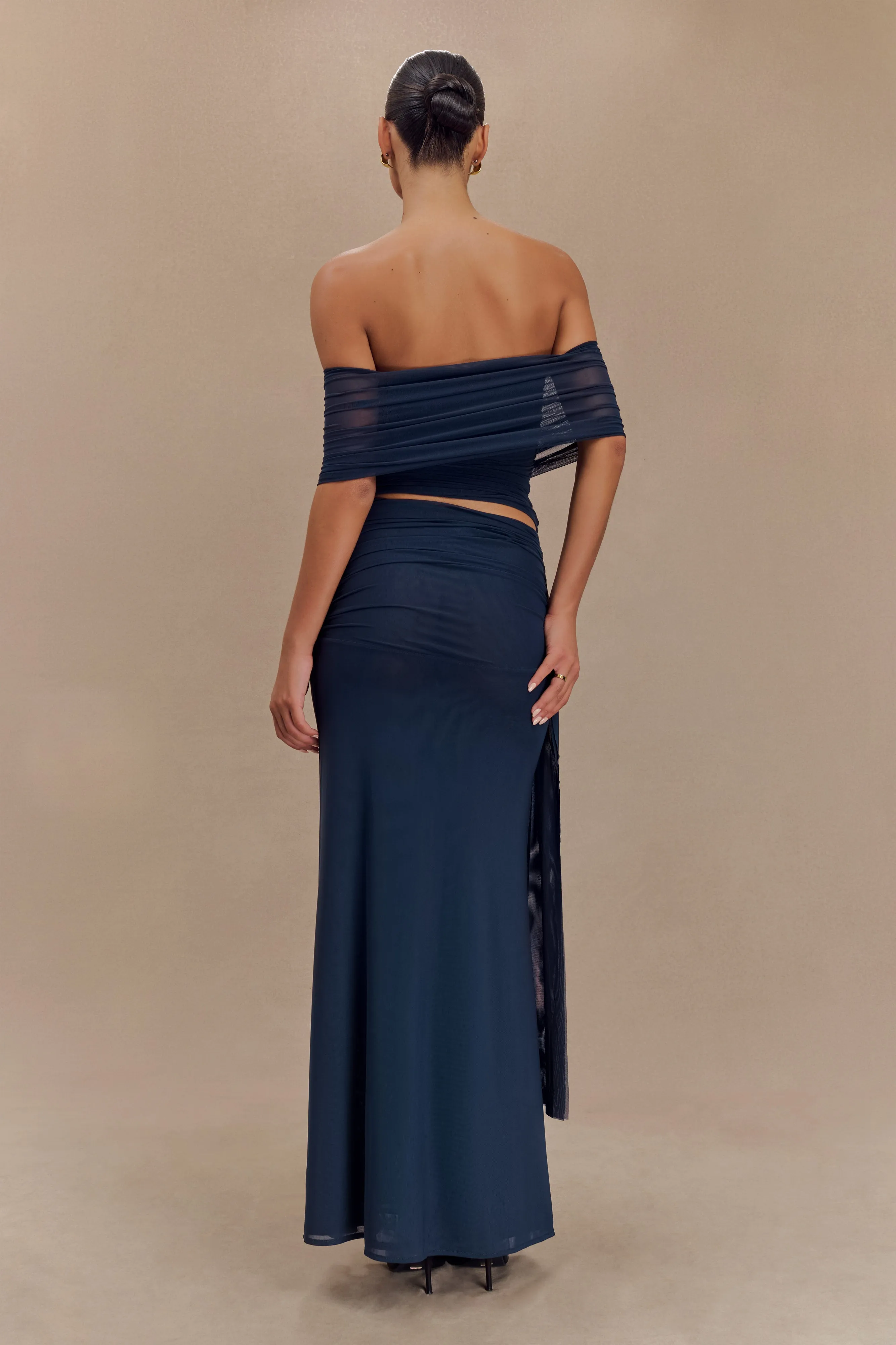 Arna Mesh Maxi Skirt - Midnight Blue