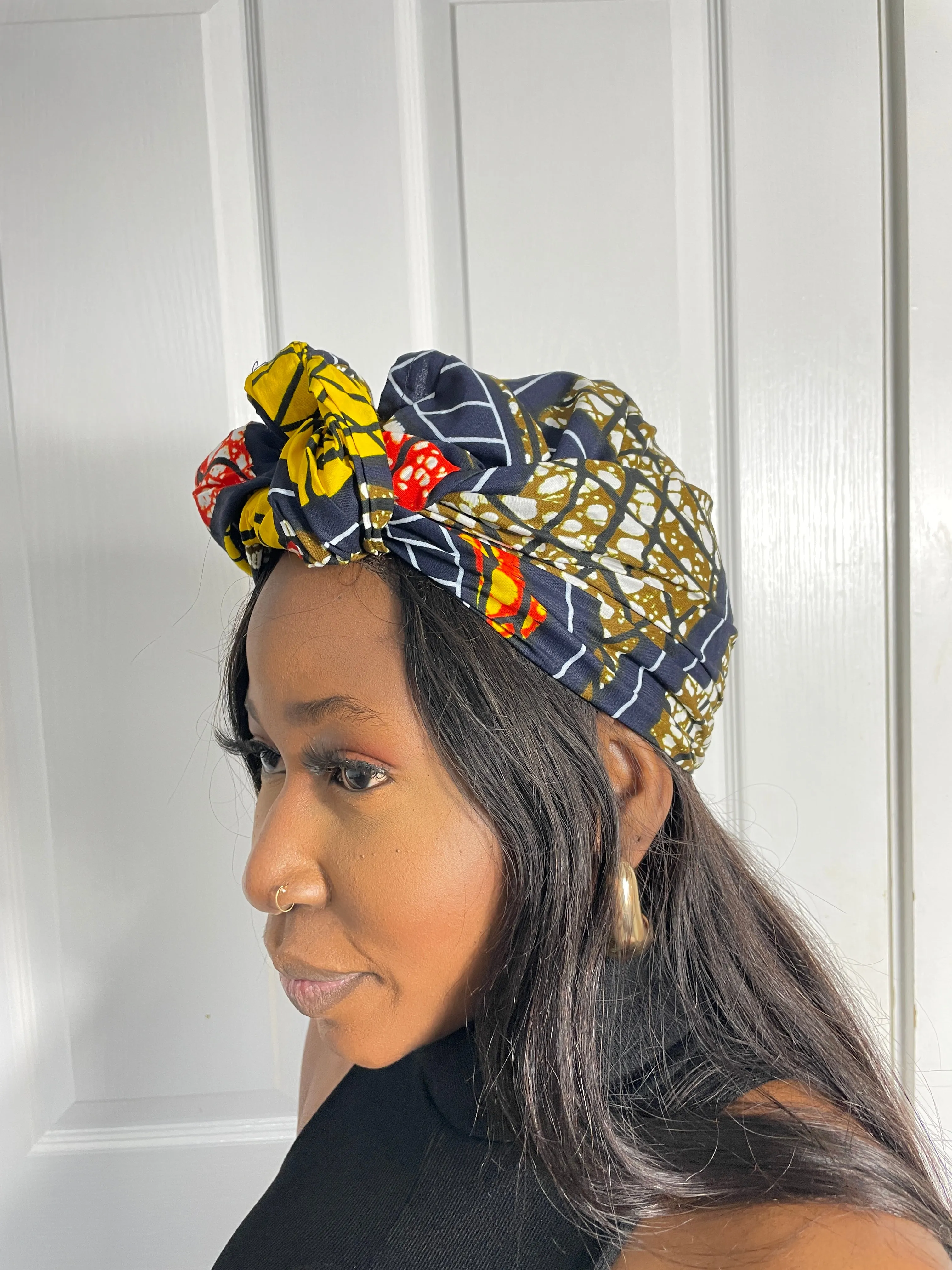 Ayah Yellow and Orange Ankara Headwrap/Scarf