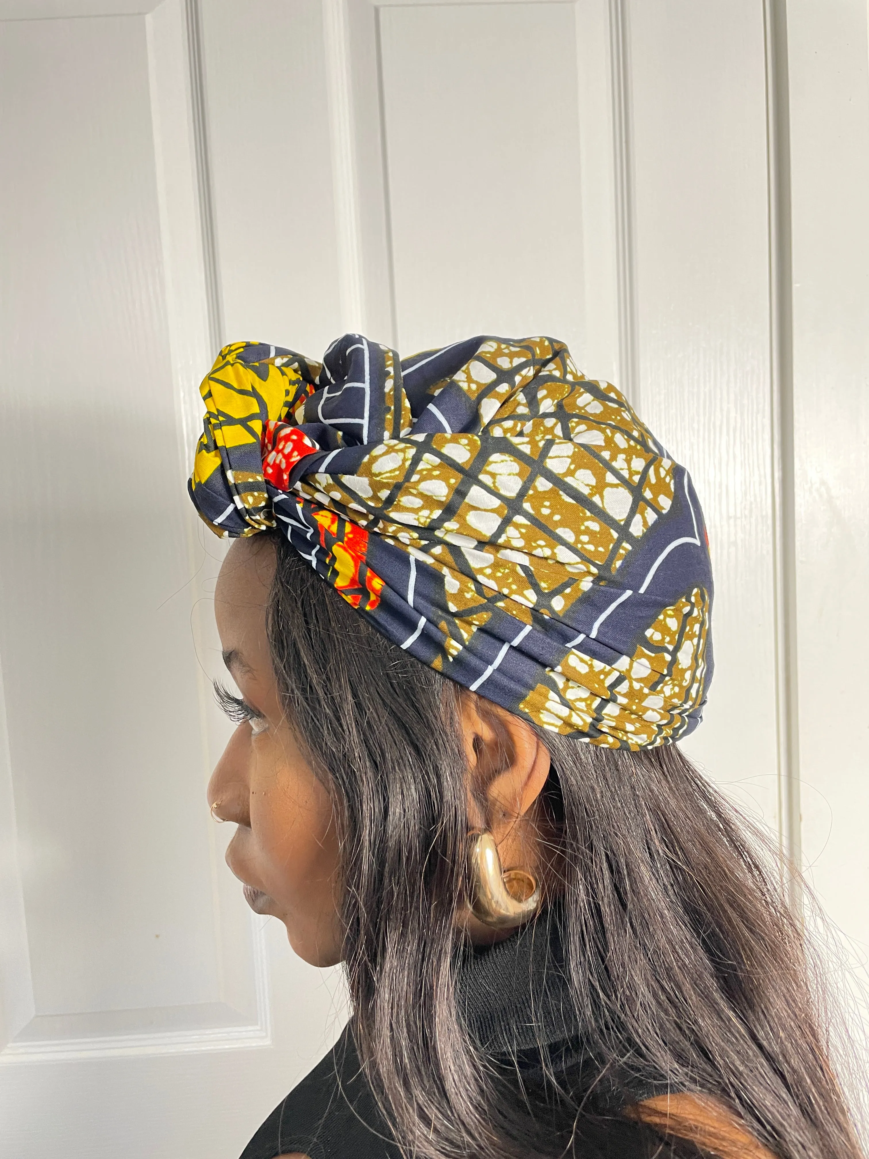 Ayah Yellow and Orange Ankara Headwrap/Scarf