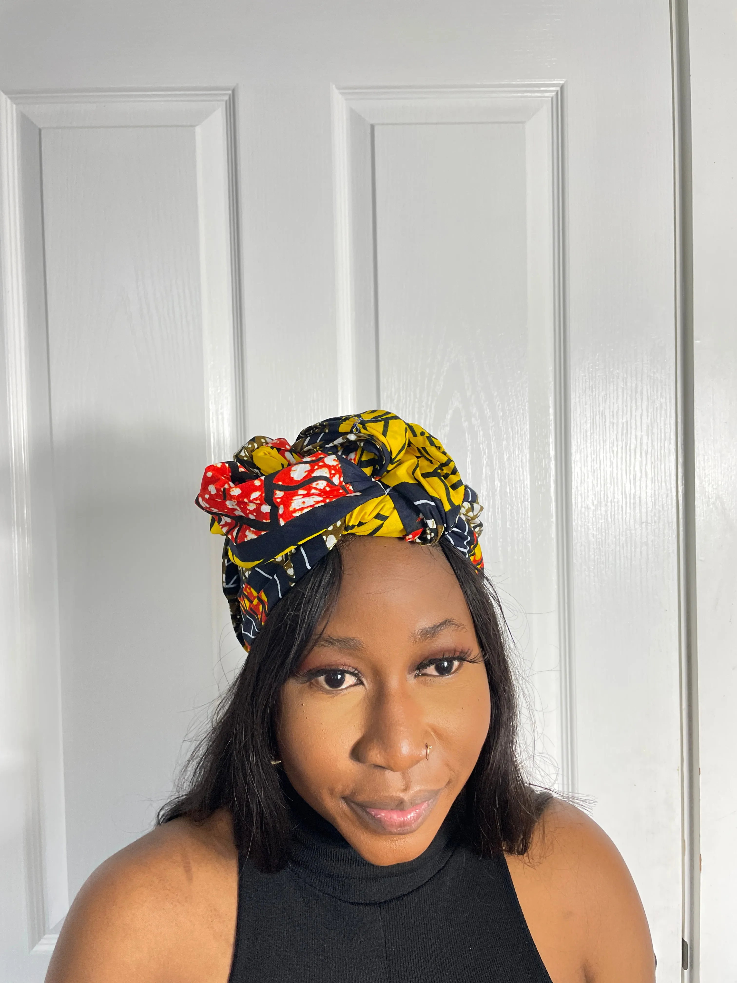 Ayah Yellow and Orange Ankara Headwrap/Scarf