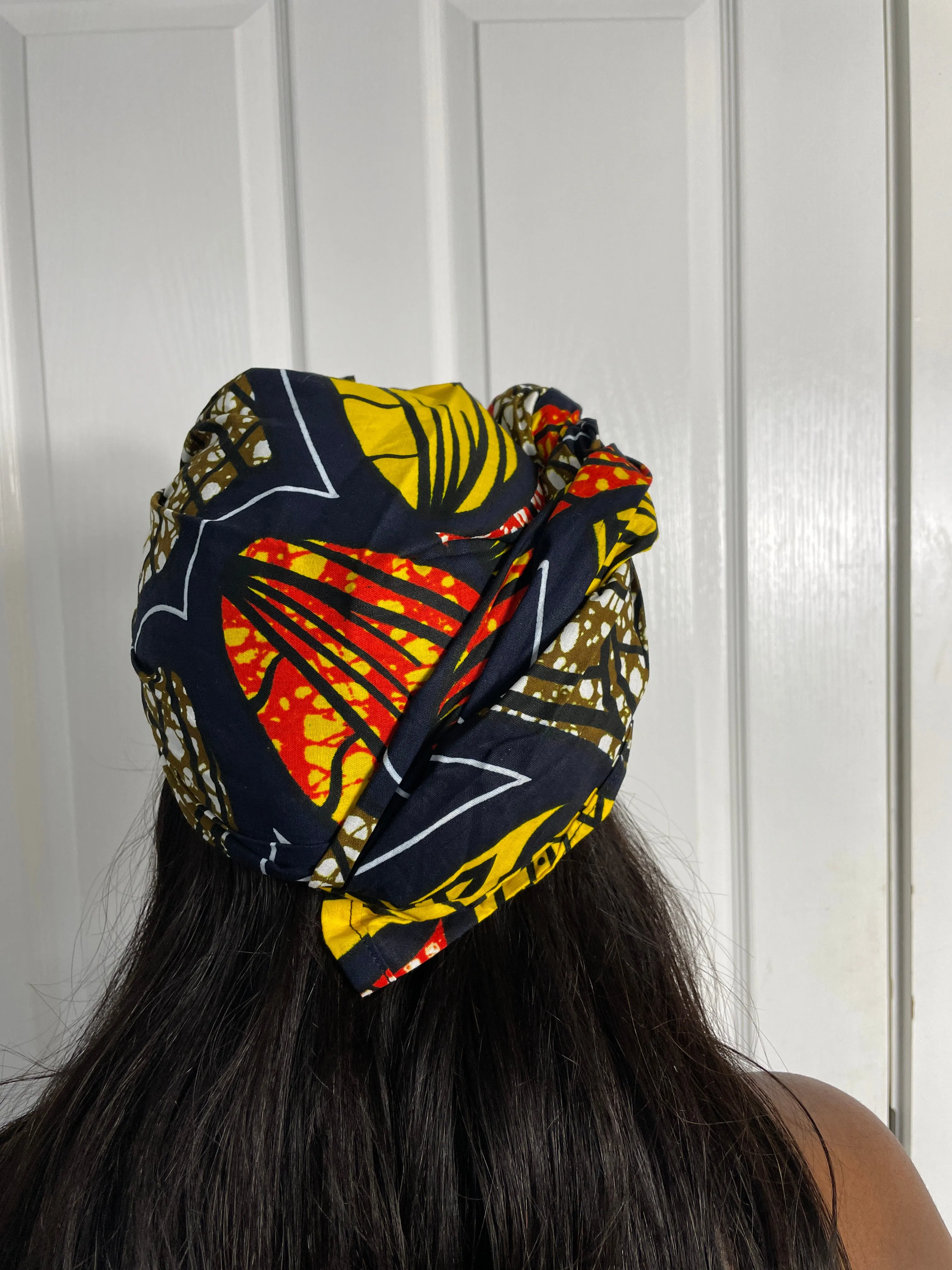 Ayah Yellow and Orange Ankara Headwrap/Scarf