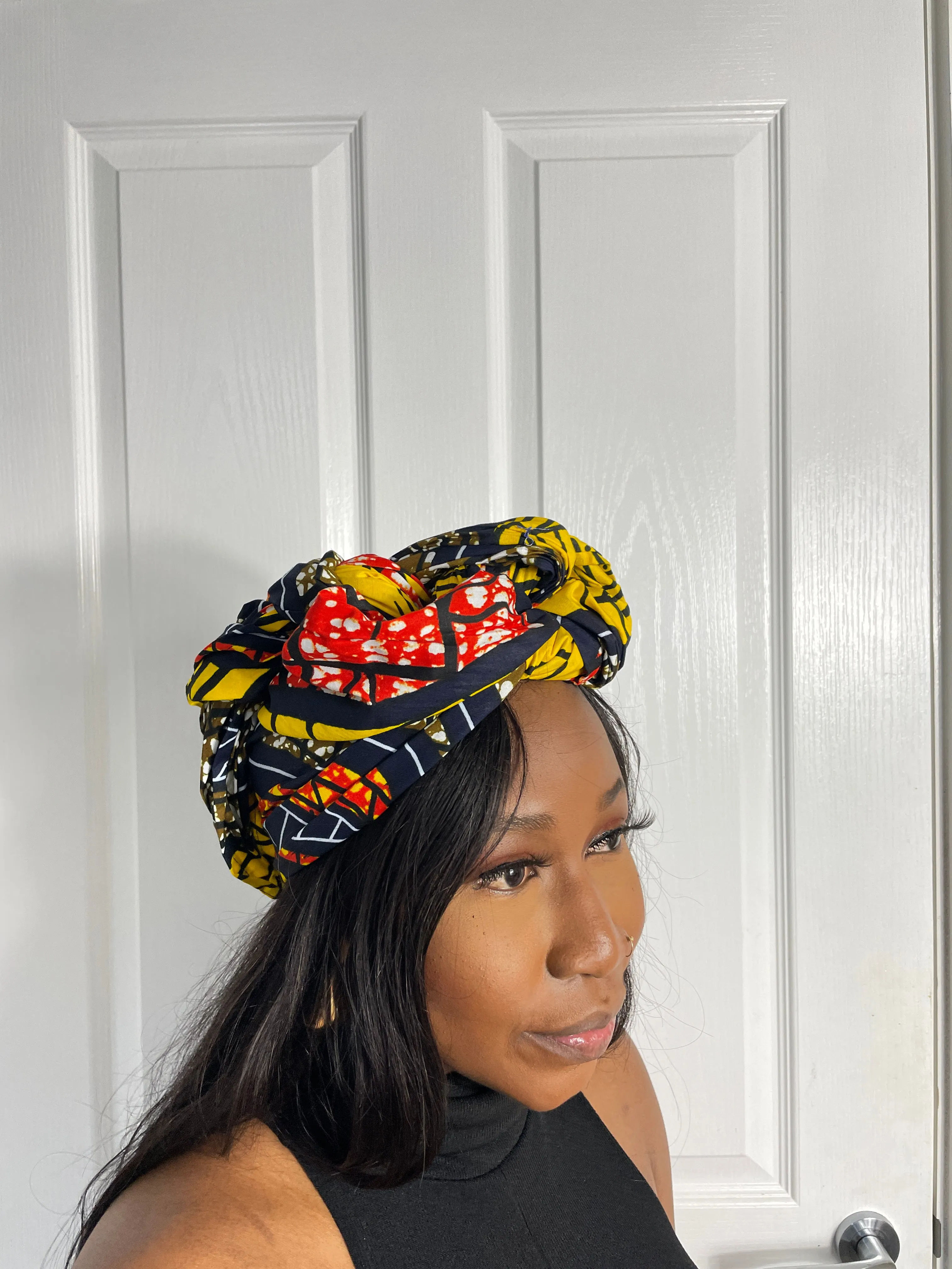 Ayah Yellow and Orange Ankara Headwrap/Scarf