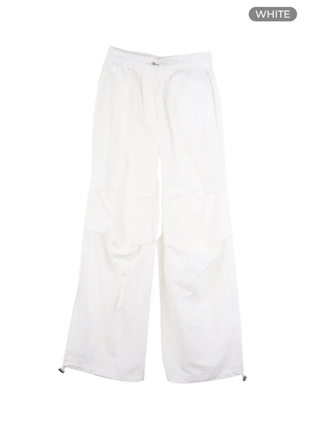 Banding Waist Nylon Wide Trousers OM426