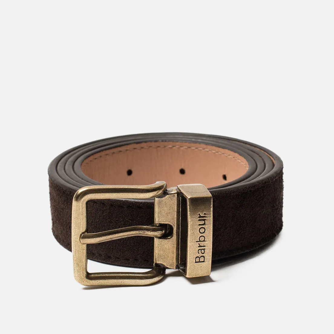 Barbour Suede Belt in Dark Brown