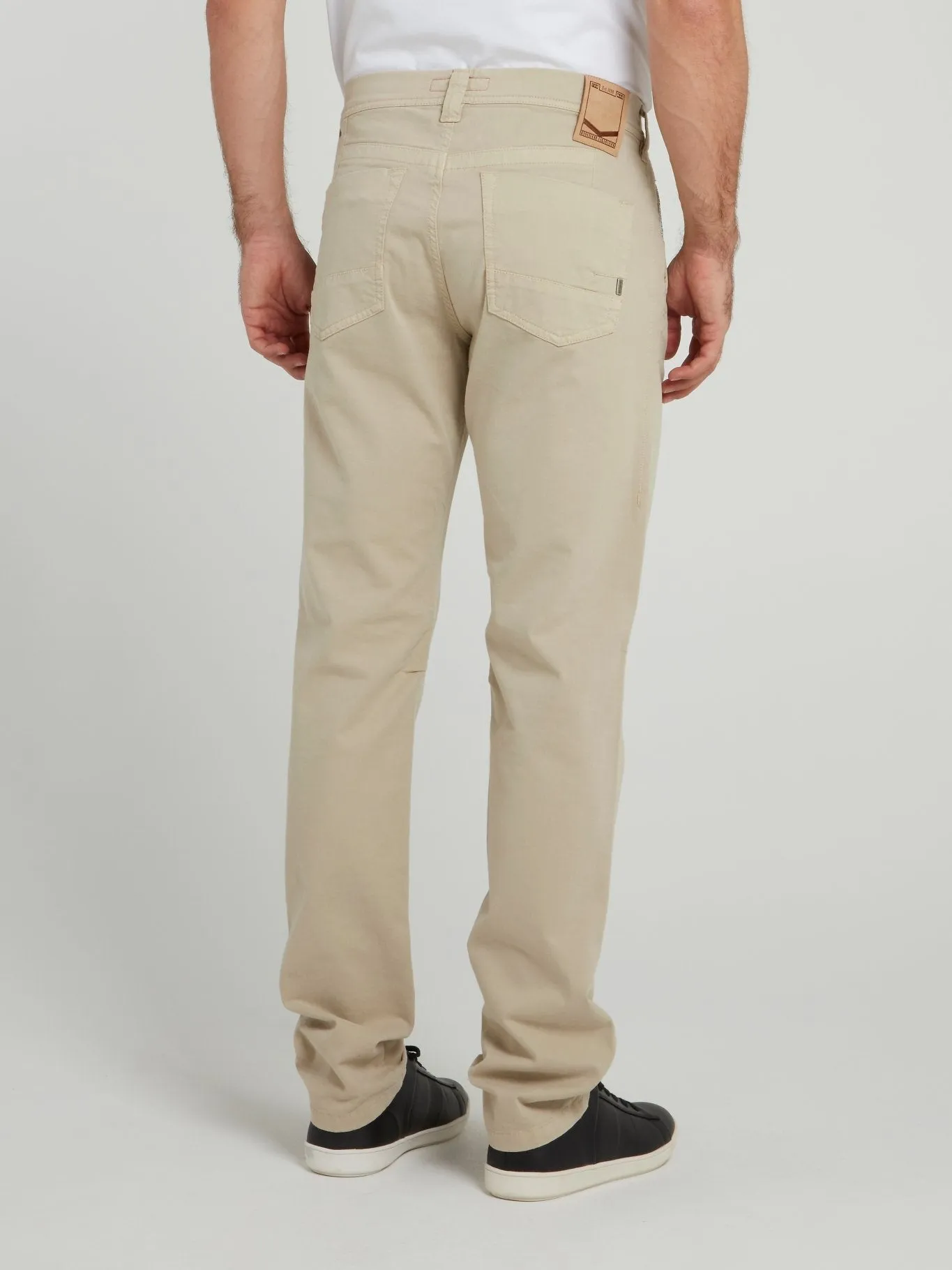 Beige Straight Cut Pants