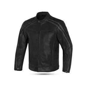 Bela Night Hawk - Leather motorcycle jacket  - Black Grey