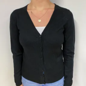 Black Cashmere V-Neck Cardigan Small