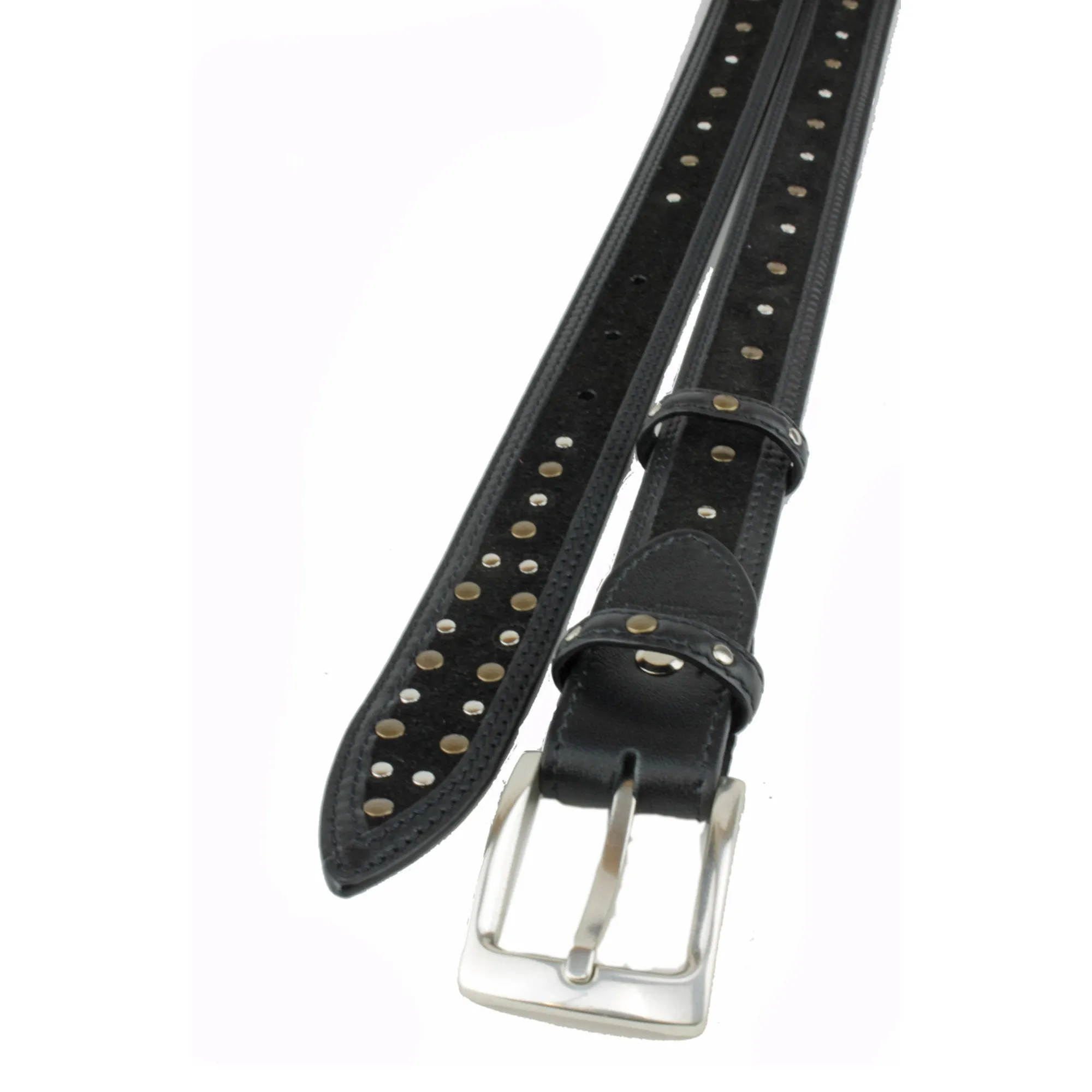 Black Narrow Studded 'Rotten' Prong Belt