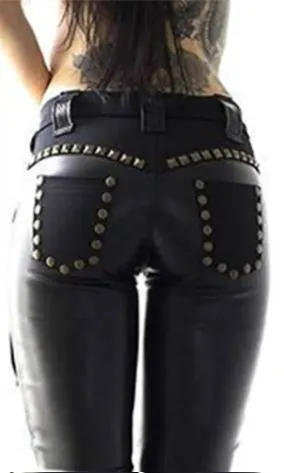 Black Studded Criss Cross Leggings