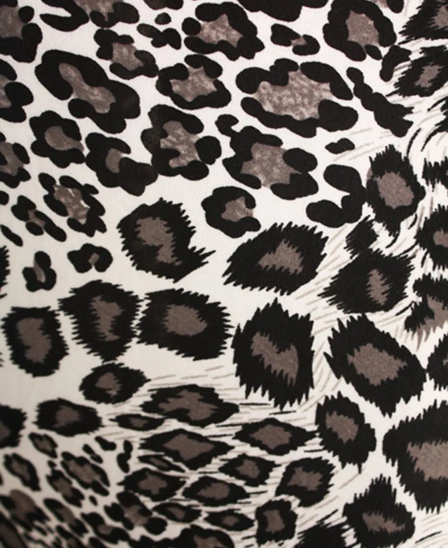 Black White Cheetah Foldover Maxi Skirt