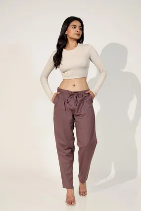 Burgundy Women's Narrow Trousers