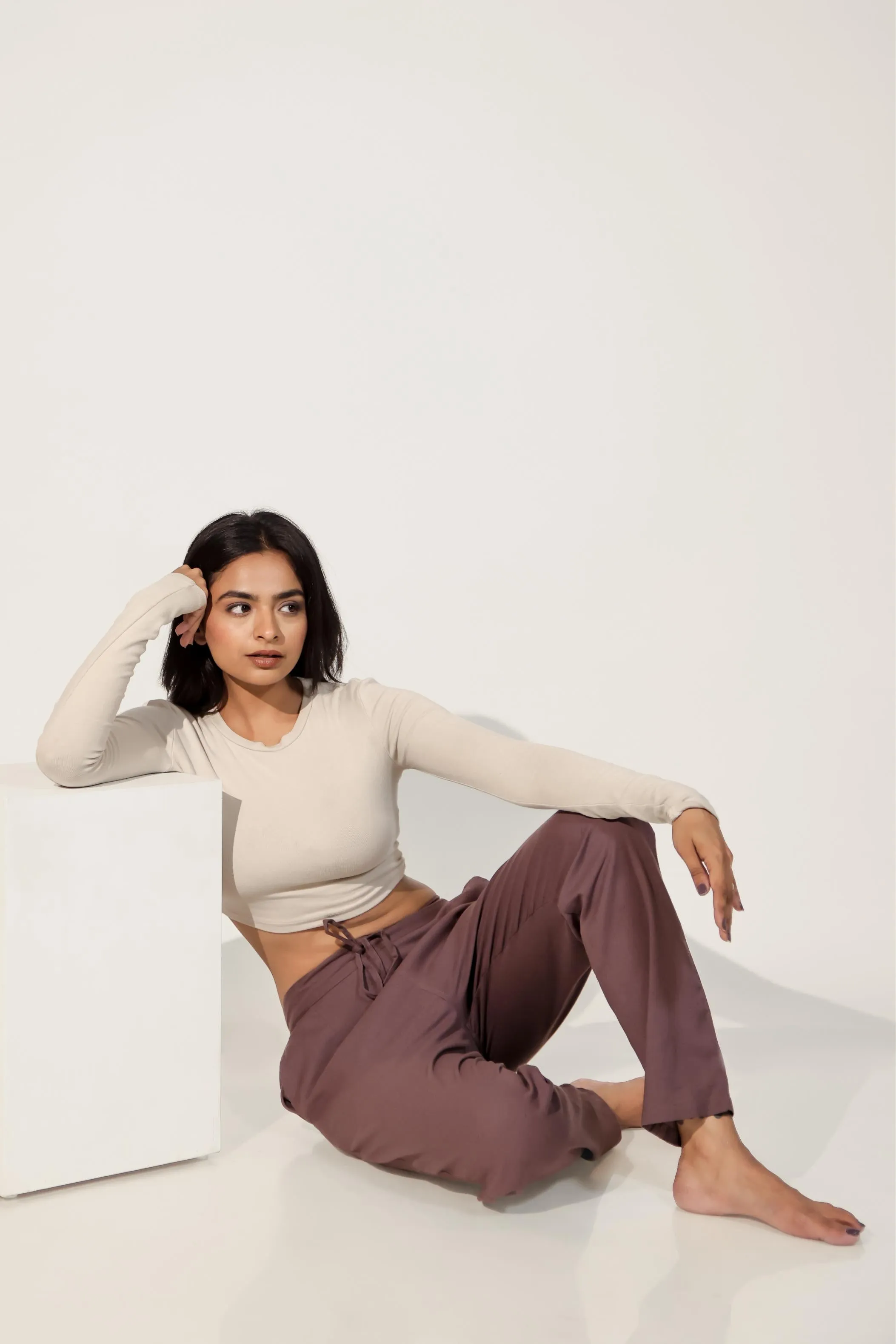 Burgundy Women's Narrow Trousers