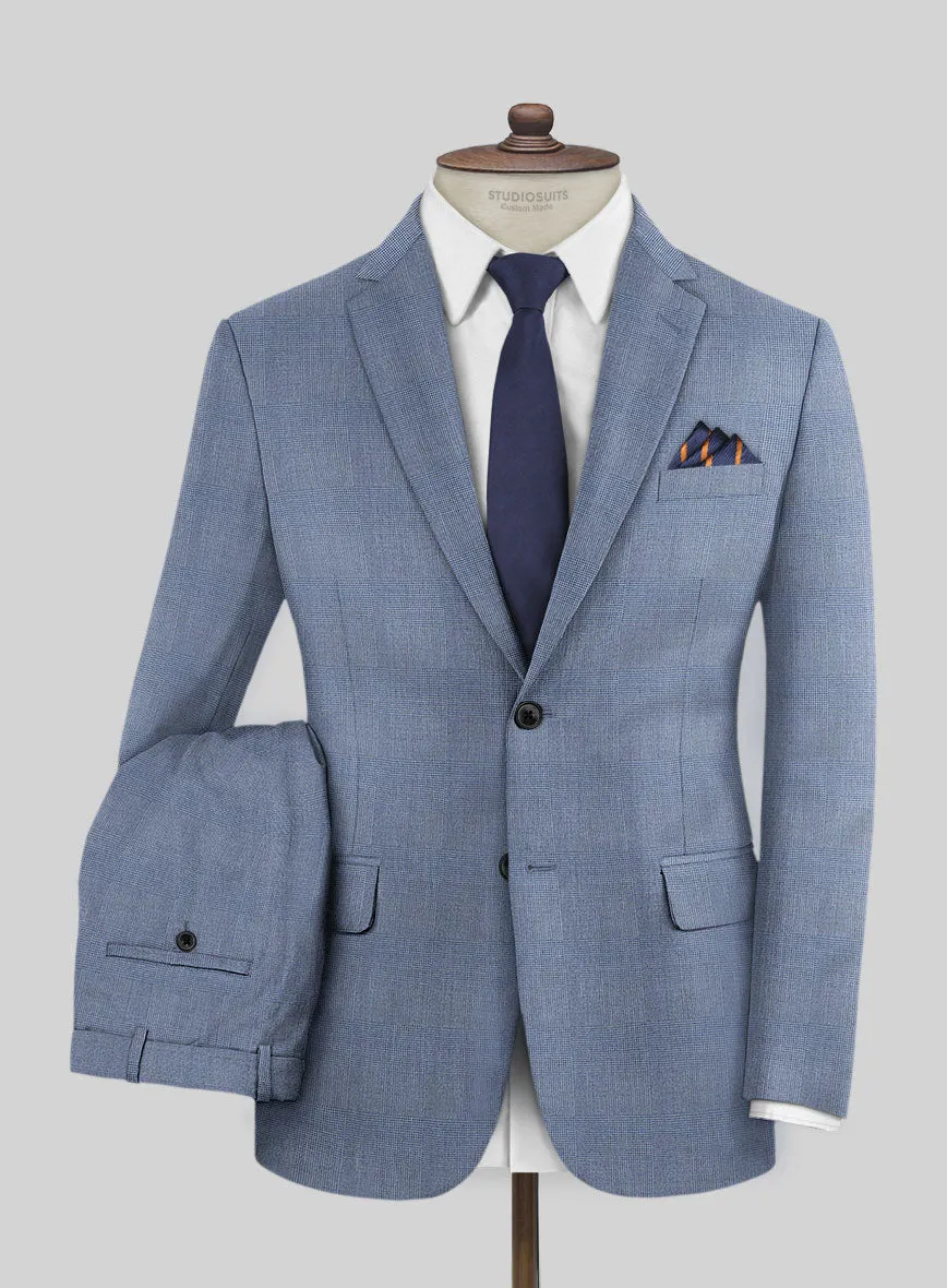 Caccioppoli Sun Dream Ange Blue Wool Silk Suit