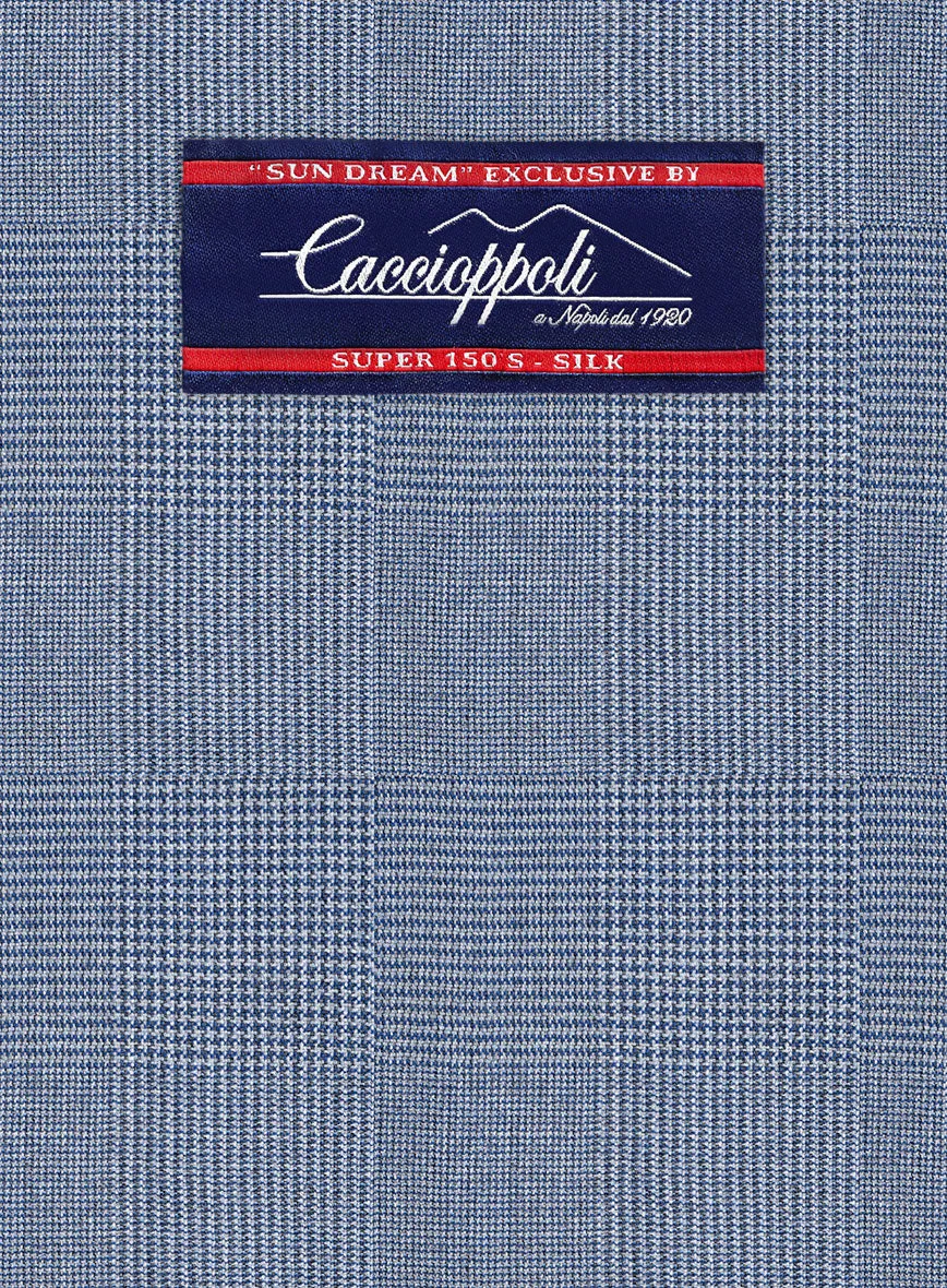 Caccioppoli Sun Dream Ange Blue Wool Silk Suit