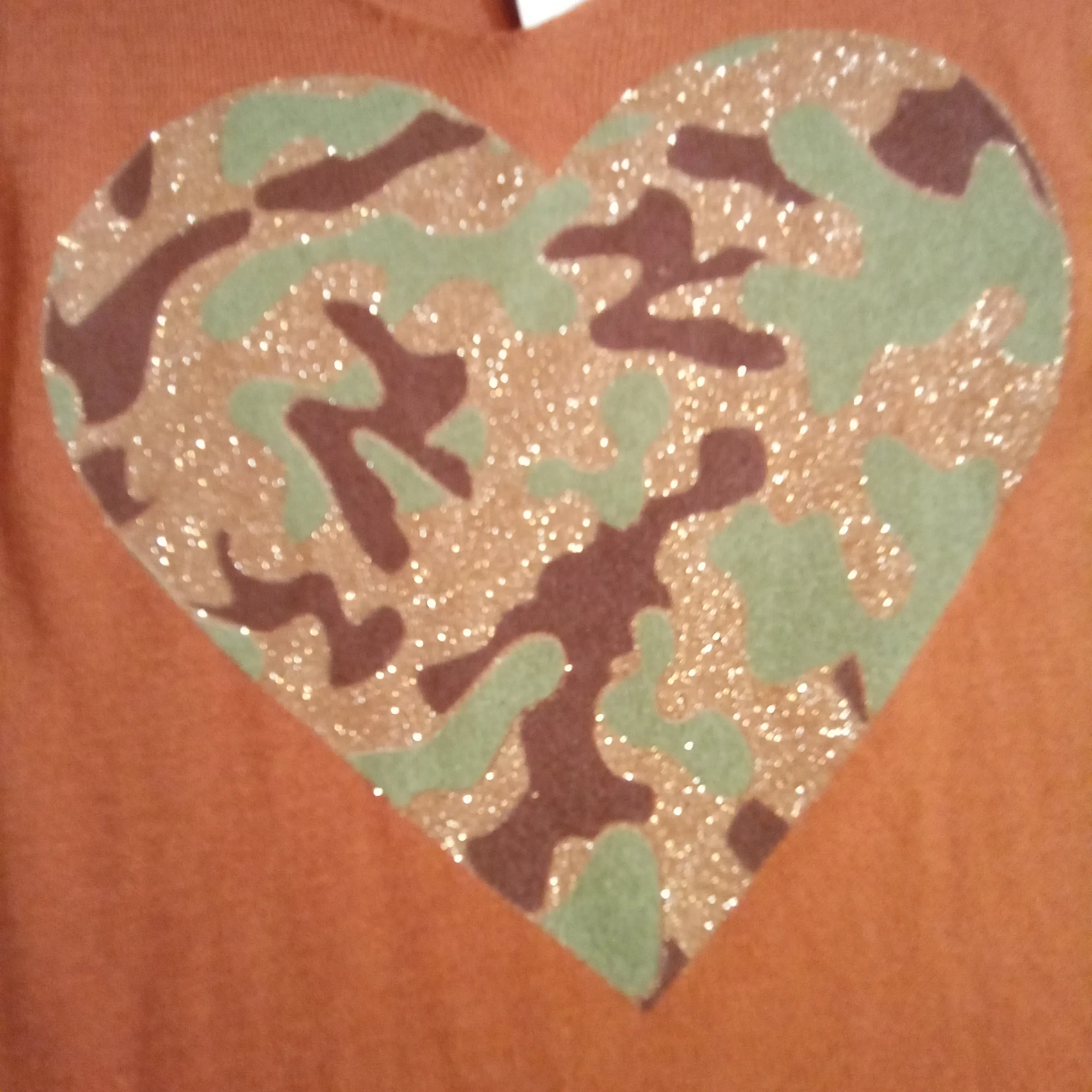 Camo Heart on Terracotta Sweater |  Gigi Moda