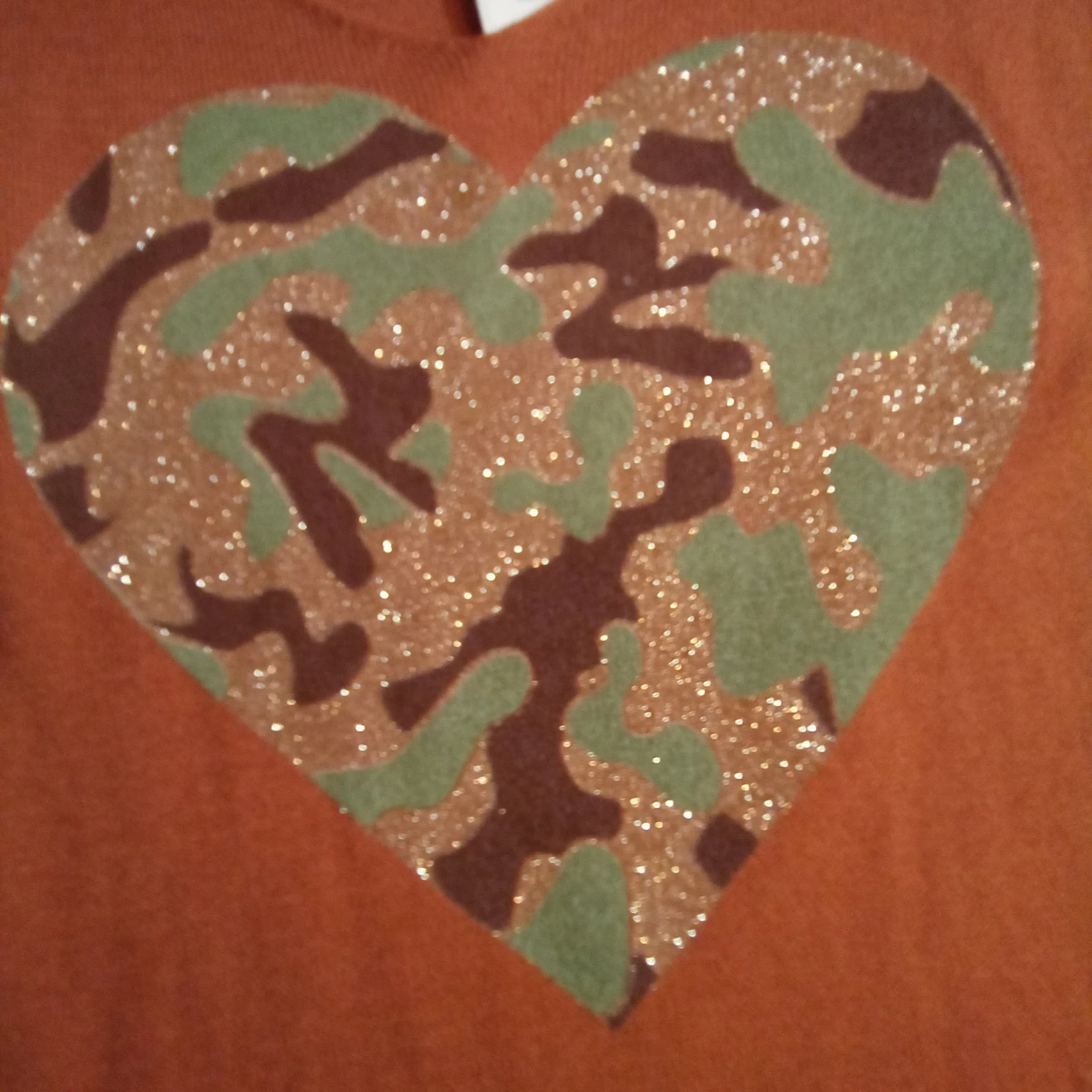 Camo Heart on Terracotta Sweater |  Gigi Moda