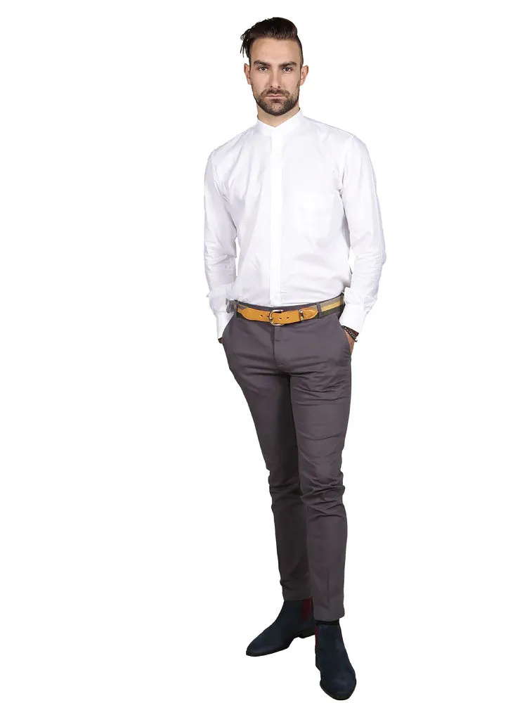 Canclini White Band Collar Shirt