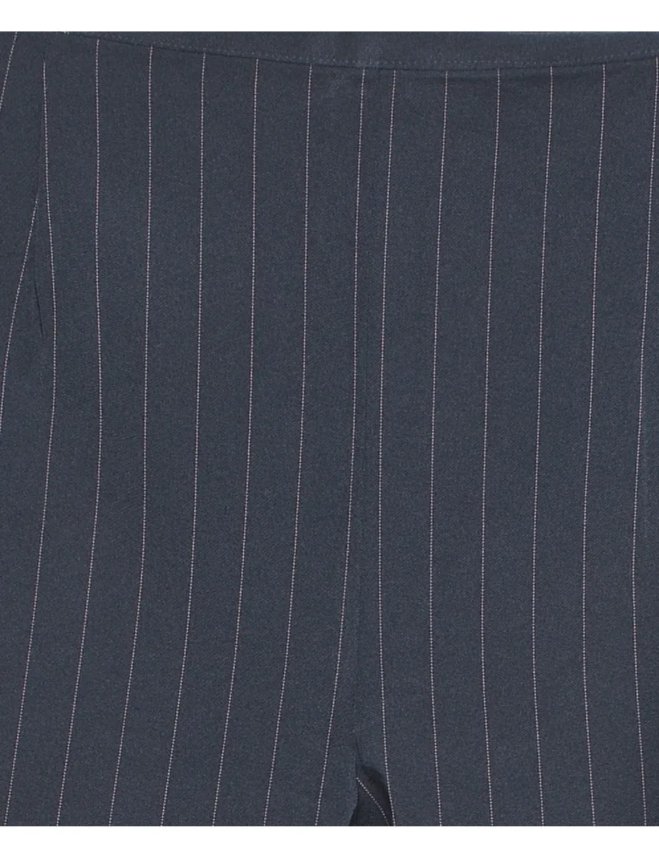 Casual Navy Pinstriped Trousers - W34 L29