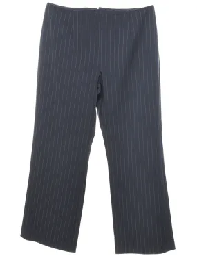 Casual Navy Pinstriped Trousers - W34 L29