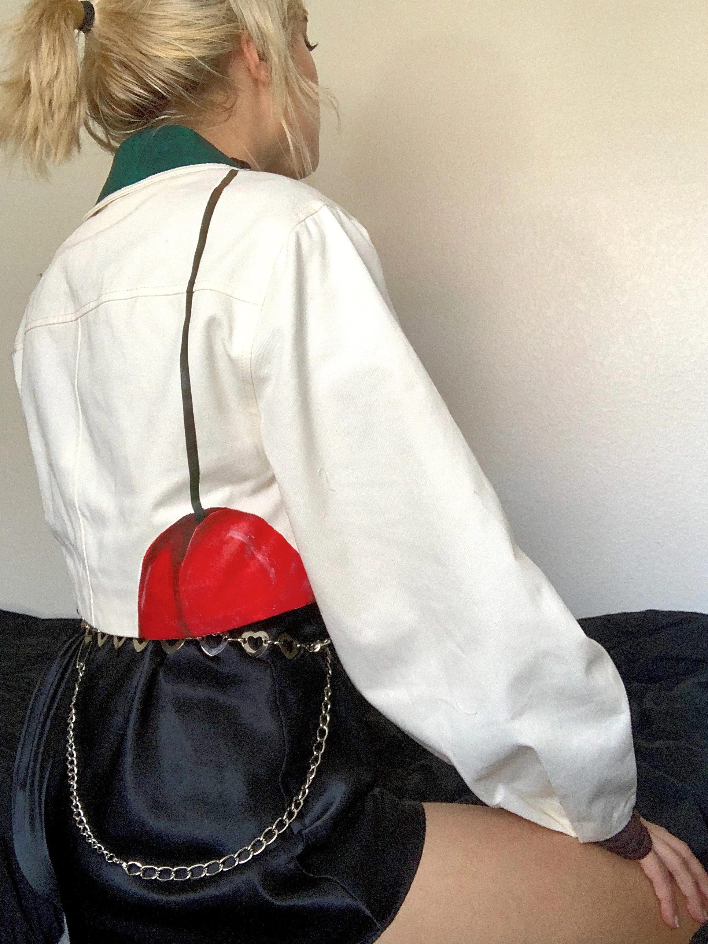 Cherry Sleeve Cropped Jacket