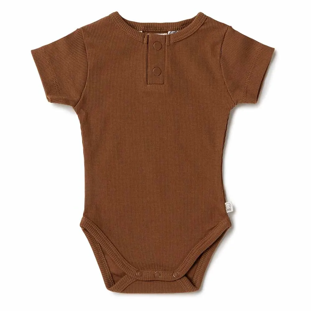 Chocolate | Organic Short Sleeve Bodysuit