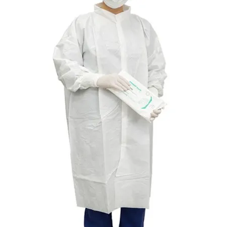 Cleanroom Lab Coat Contec® CritiGear™ White Medium Knee Length Microporous Fabric Disposable - Contec Inc  Mfr# HCGA0022