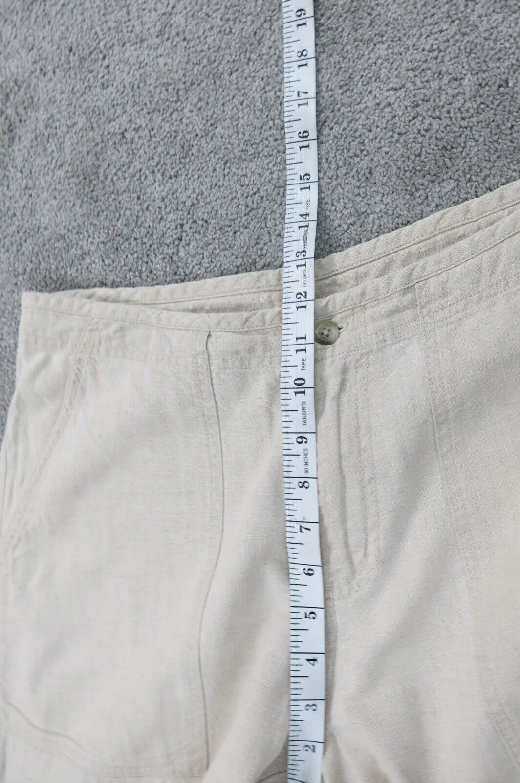 Columbia Sportswear Womens Chino Pant Straight Leg Pockets Off White SZ Medium