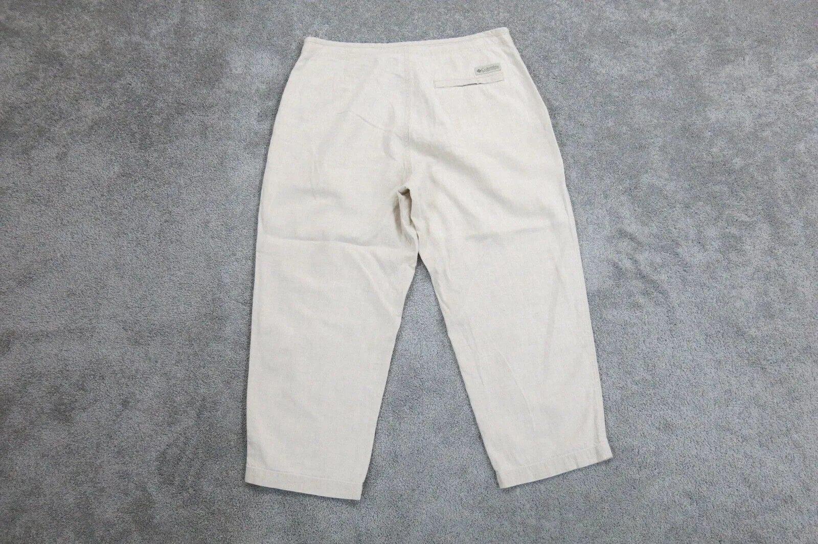 Columbia Sportswear Womens Chino Pant Straight Leg Pockets Off White SZ Medium