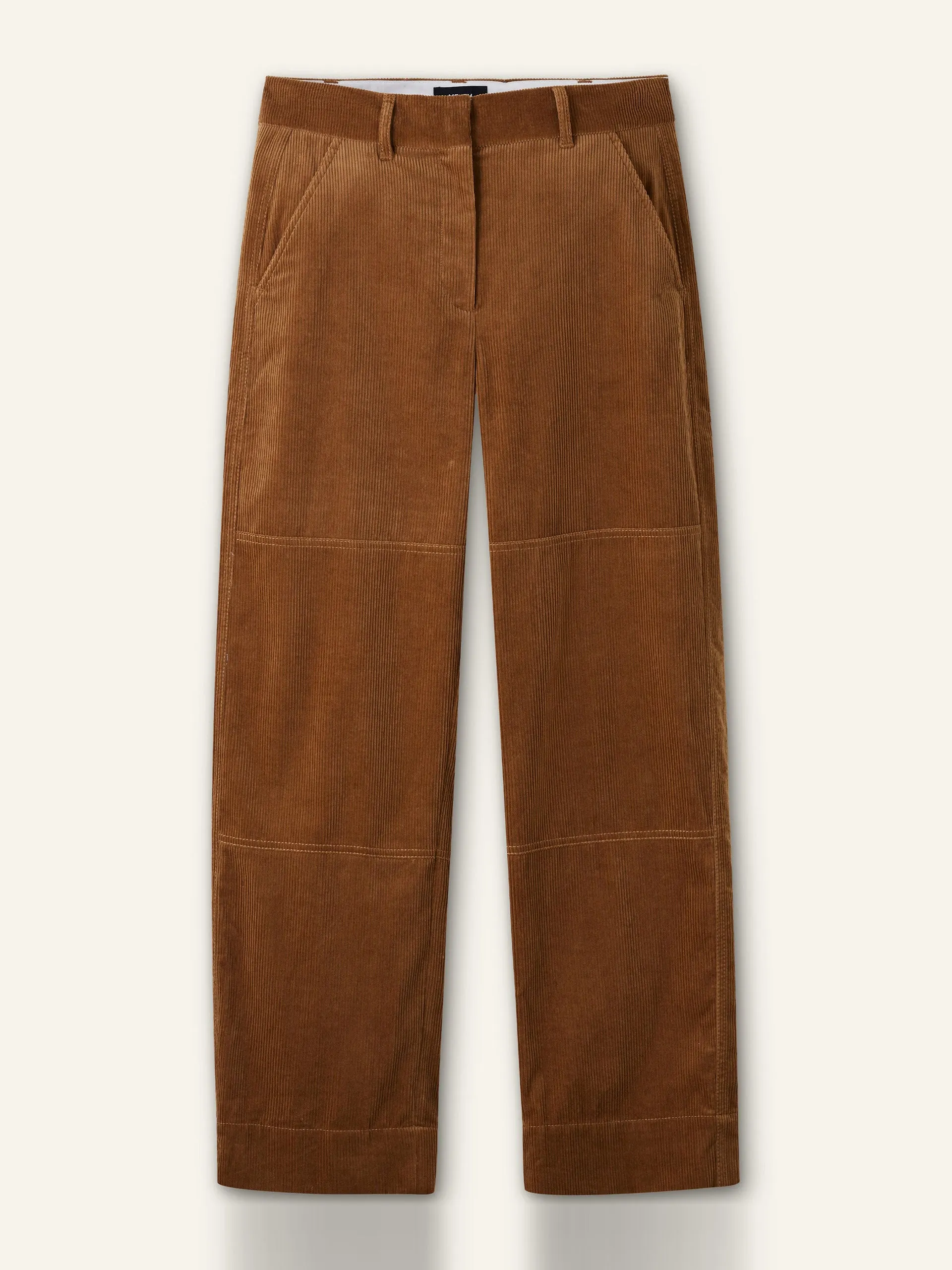 Corduroy relaxed barrel-leg trousers