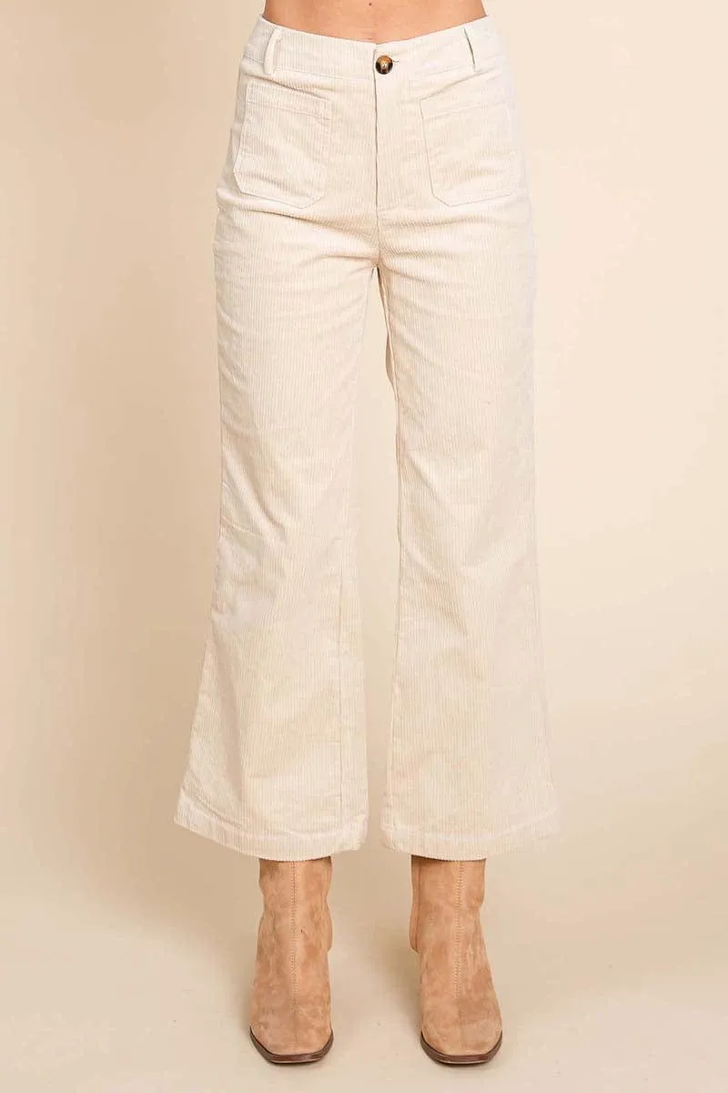 Corduroy Wide Leg High Rise Pants