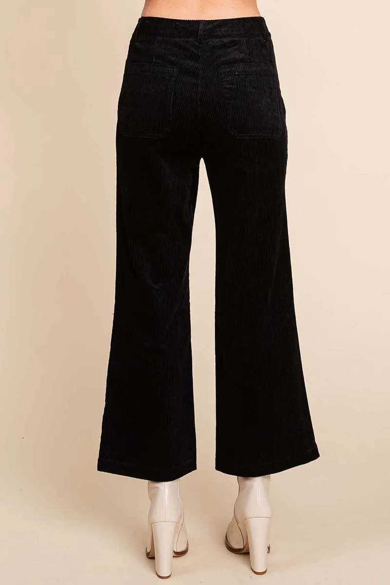 Corduroy Wide Leg High Rise Pants