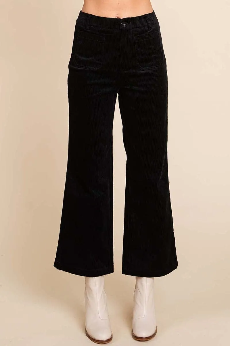 Corduroy Wide Leg High Rise Pants