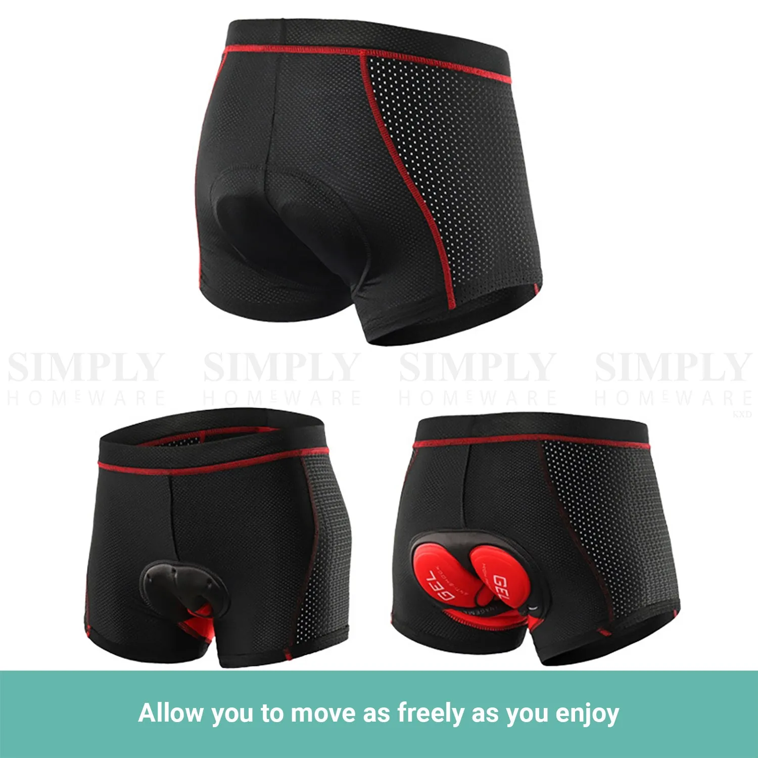 Crocox Men's Cycling Shorts 3D Padded Riding Underwear Quick-Dry Bicycle Pants