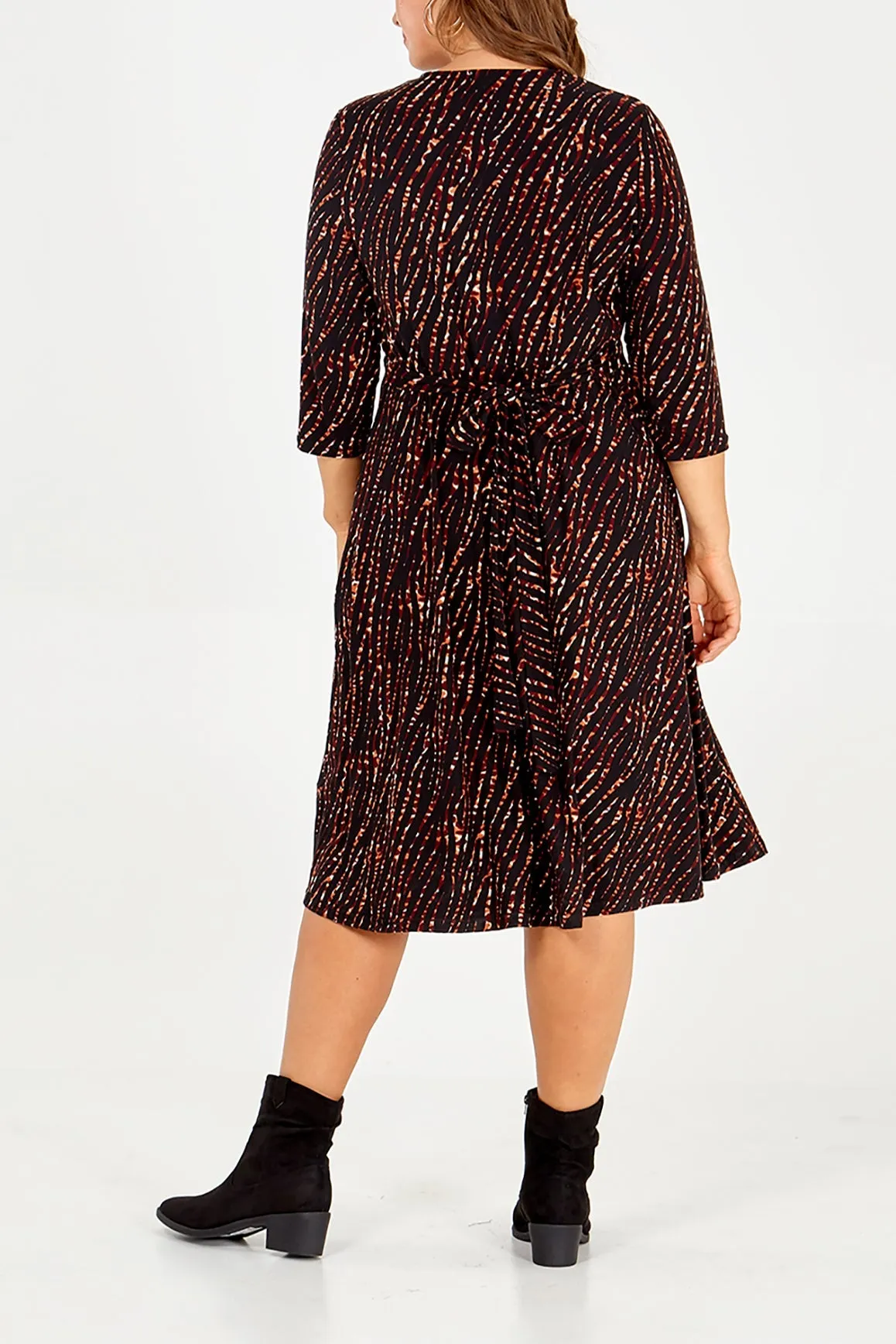 Curve Zebra Print Midi Wrap Dress