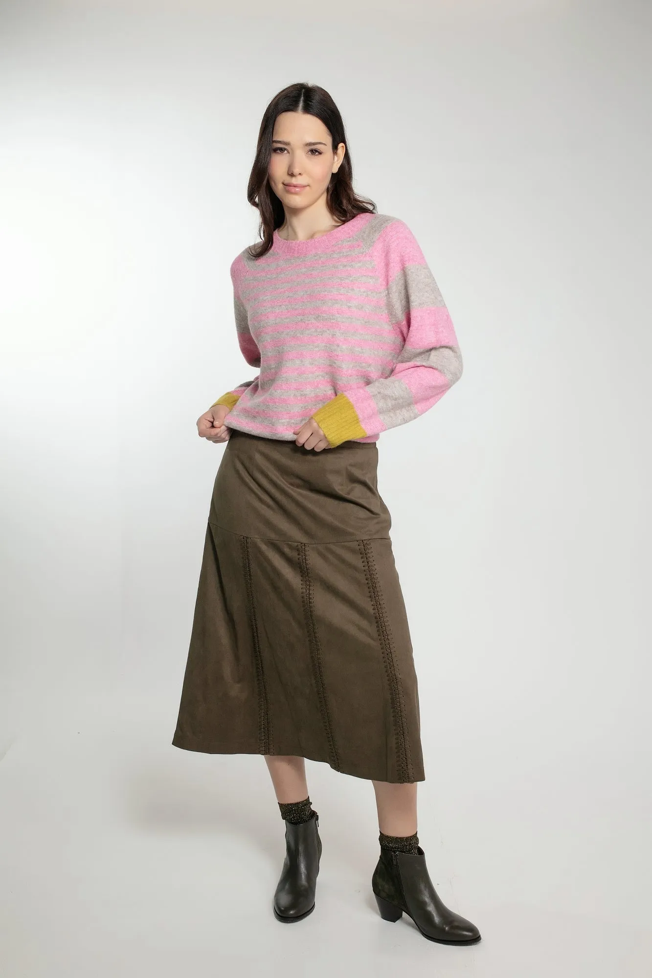 CYNTHIA STRIPE JUMPER IN PINK MIX