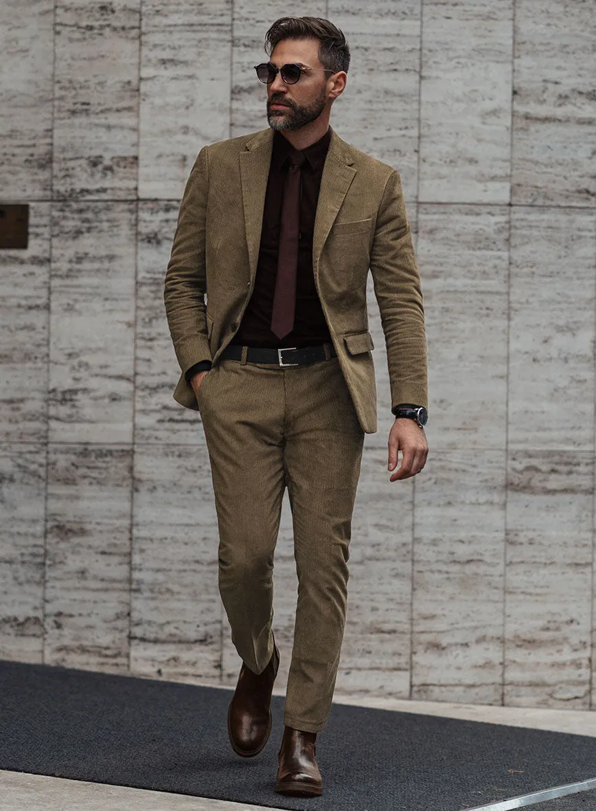 Dark Beige Corduroy Suit