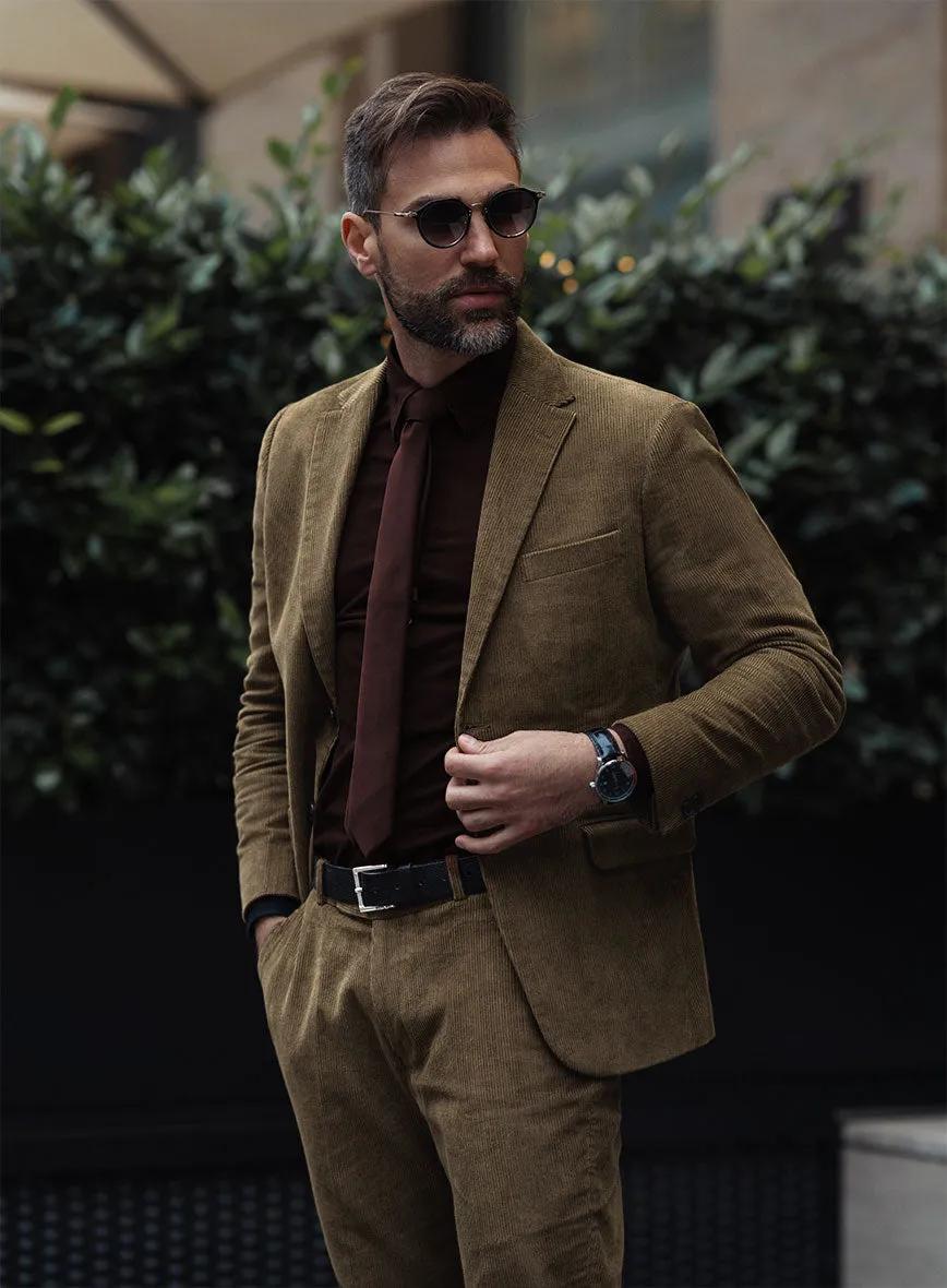 Dark Beige Corduroy Suit