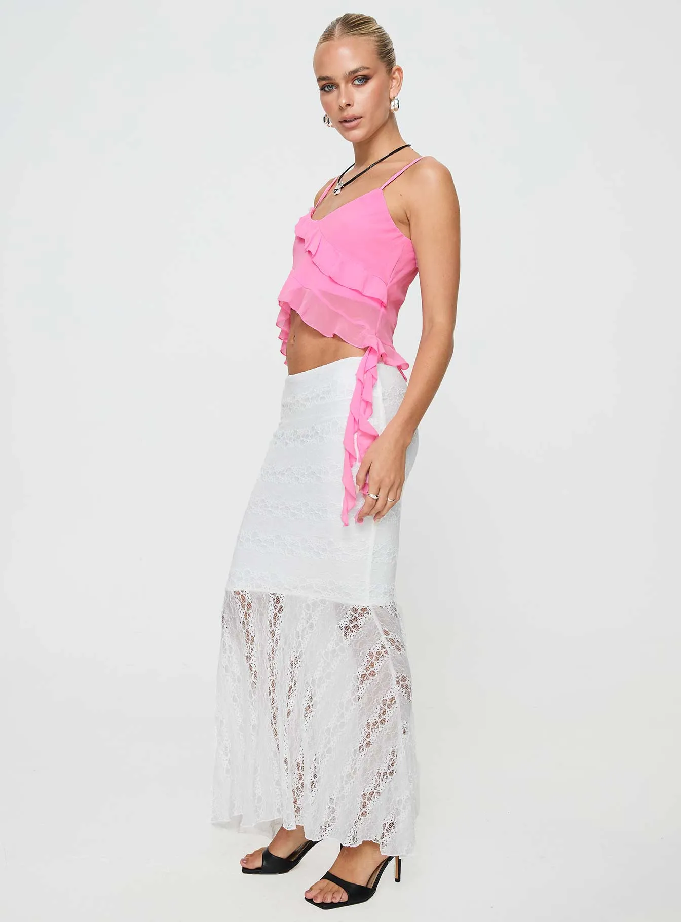 Date Night Maxi Skirt White