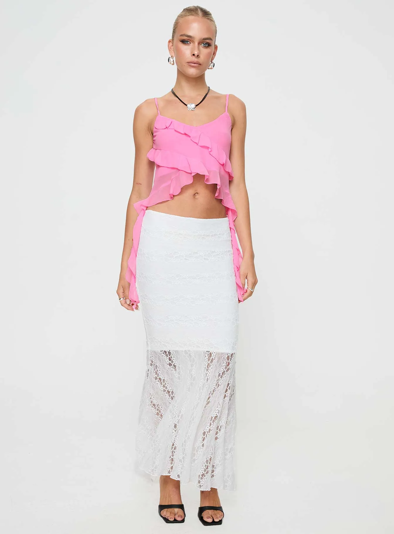 Date Night Maxi Skirt White