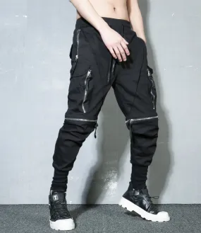 Detachable Multi-Pocket Cargo Pants Men Harajuku Hip Hop Streetwear Joggers Trousers Man Elastic Waist Techwear WB377