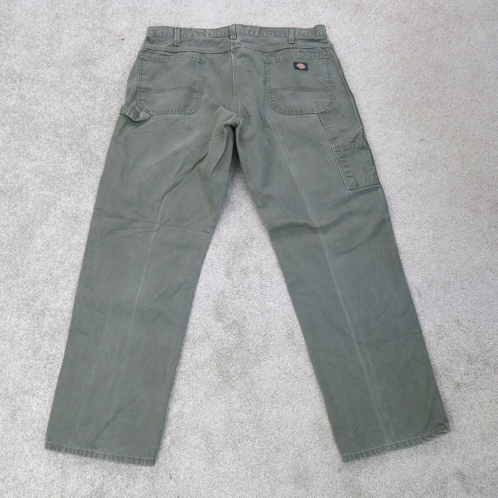 Dickies Pant Mens W40XL32 Green 1939RMS Chino Workwear Stretch Straight Leg